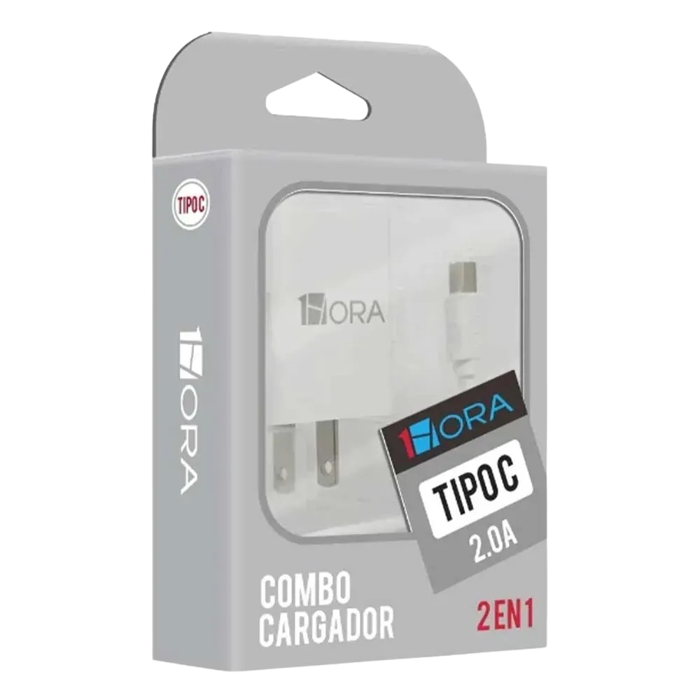 1HORA Combo Cargador 10W + Cable Tipo C 2.0A GAR080