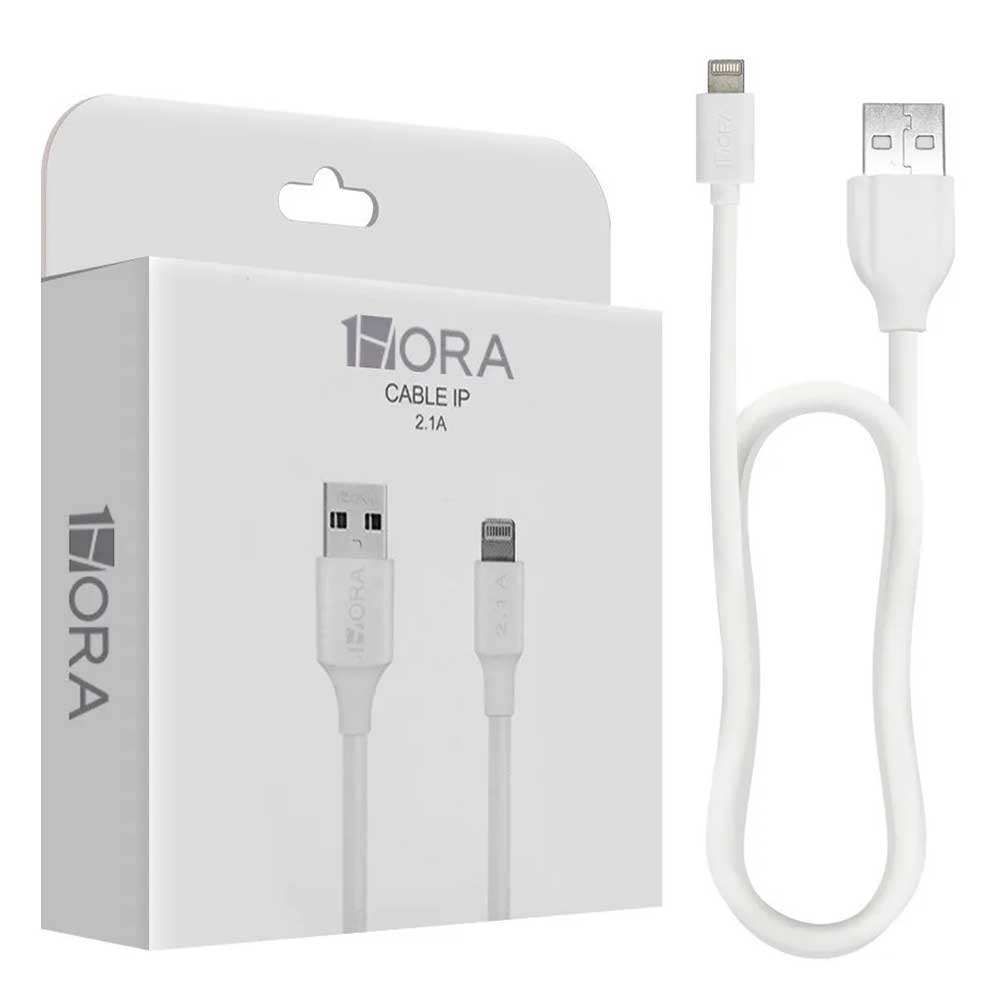 1HORA CABLE USB A LIGHTNING 2.1A 1M EN CAJA CAB238