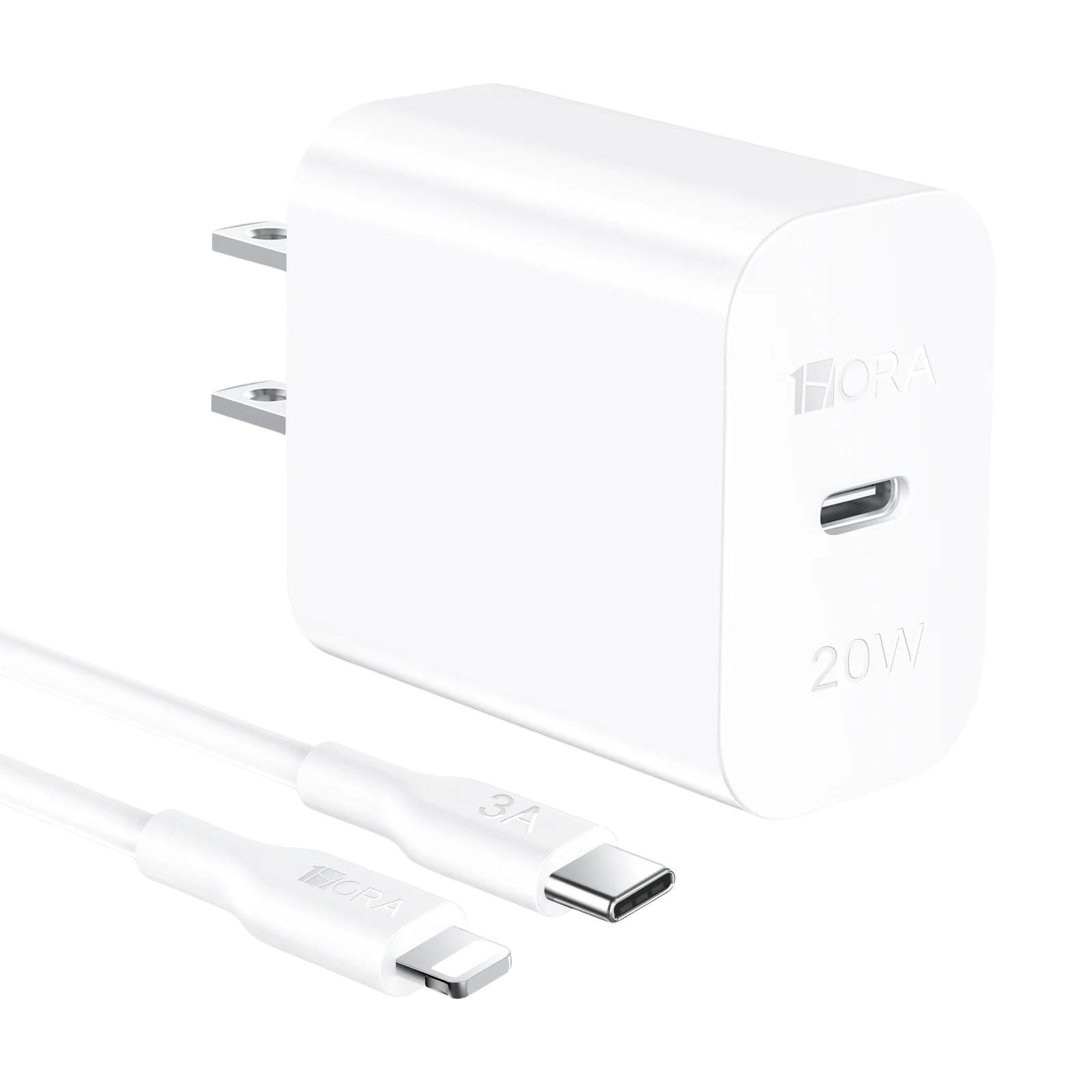 1HORA Combo Cargador 20W + Cable Tipo C a Ligthning GAR154