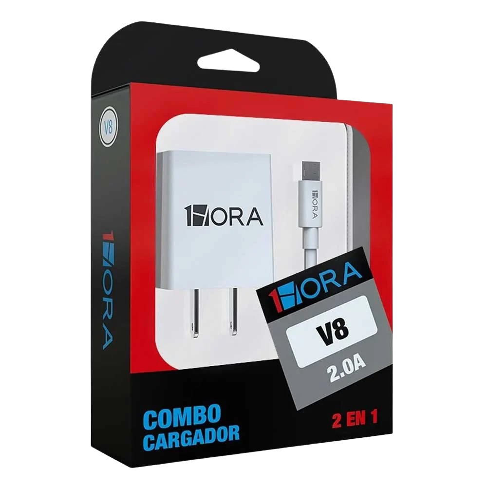 1Hora Combo Cargador 10W + Cable V8 2.0A GAR064