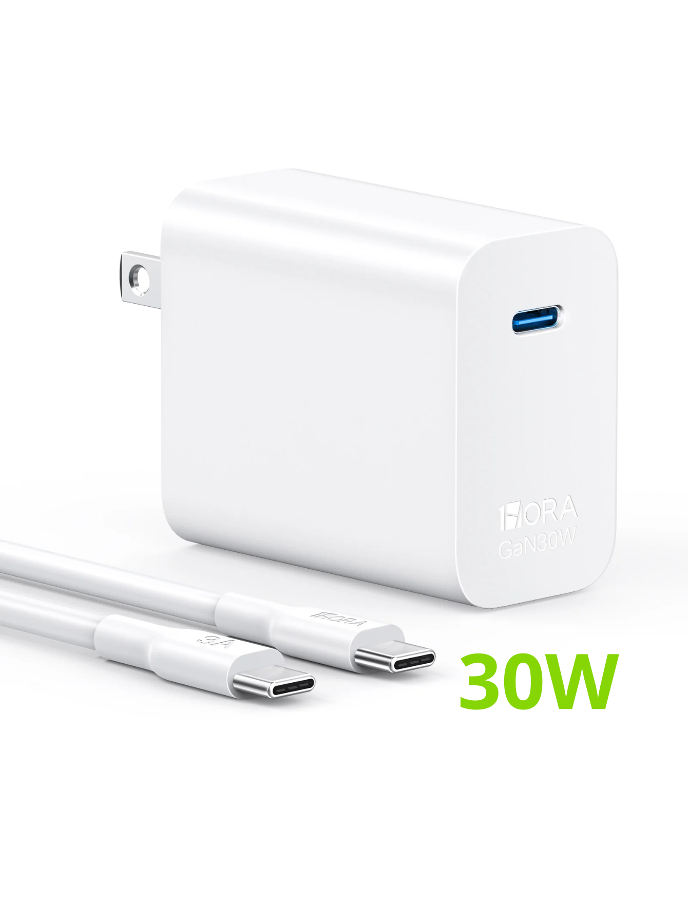 1HORA Combo Cargador 30W + Cable Tipo C a Tipo C GAR165